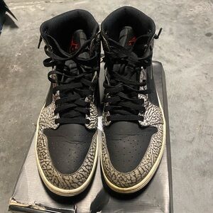 Black and Gray High-Top Men's Sneakers